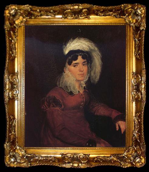 framed  Karl Briullov Portrait of Maria Kikina, ta009-2